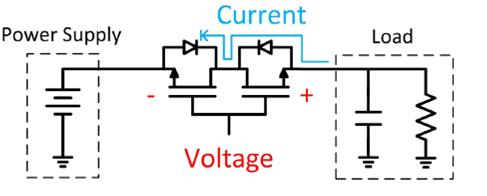 用双FET实现的反向电流阻断的电路图